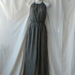 Audrey long jumpsuit black/gray halter top sz med
